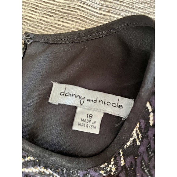 Danny & Nicole Women's 18 Blue Fit & Flare Tapestry Dress w/ Metallic Thread XL - Picture 5 of 8